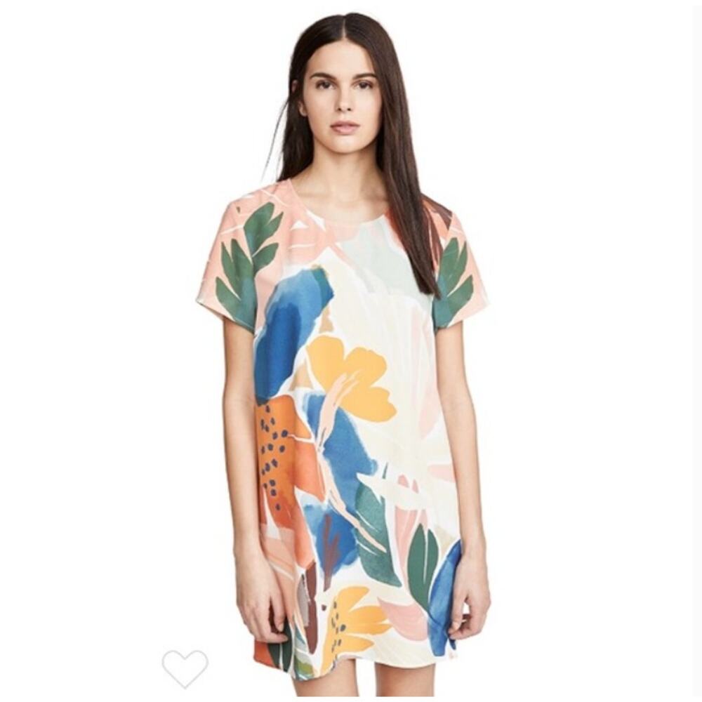 MinkPink‎ Abstract Foliage Tee Dress Women's X-Small Casual Artsy